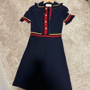 Gucci Navy Red-Trim women Knit Dress